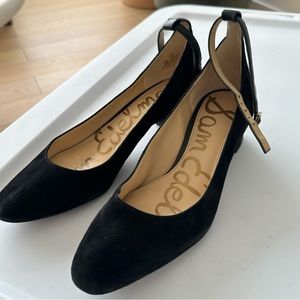 Sam Edelman Block Heeled Black Suede Pump size 8.5